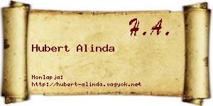Hubert Alinda névjegykártya